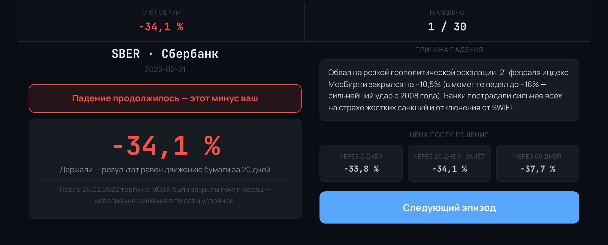 Экран раскрытия: первый эпизод серии — <a href=