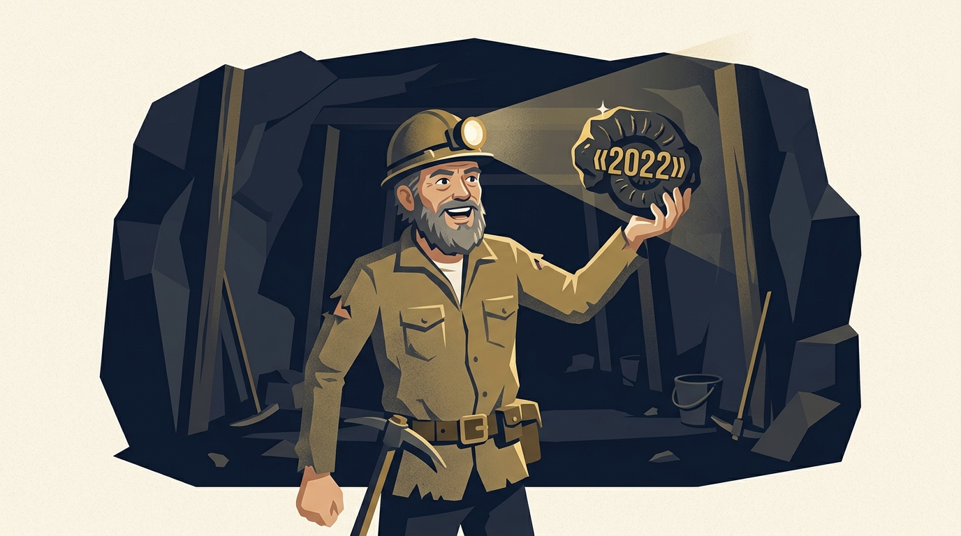 Старатель радостно поднимает единственную окаменелость с клеймом &laquo;2022&raquo; &mdash; весь грандиозный отскок глубоких обвалов оказался почти целиком одним режимом того года